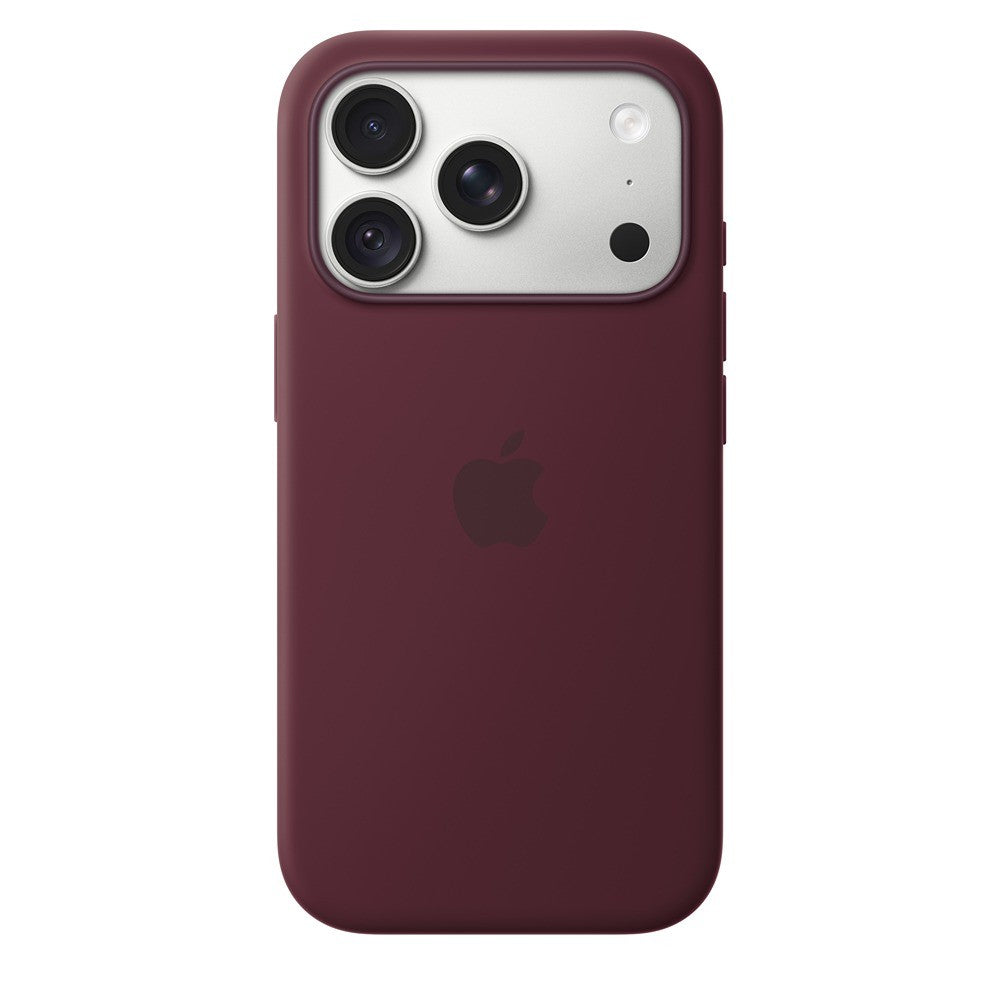 Apple Original iPhone 18 Pro Cover i silikone med MagSafe Burgundy