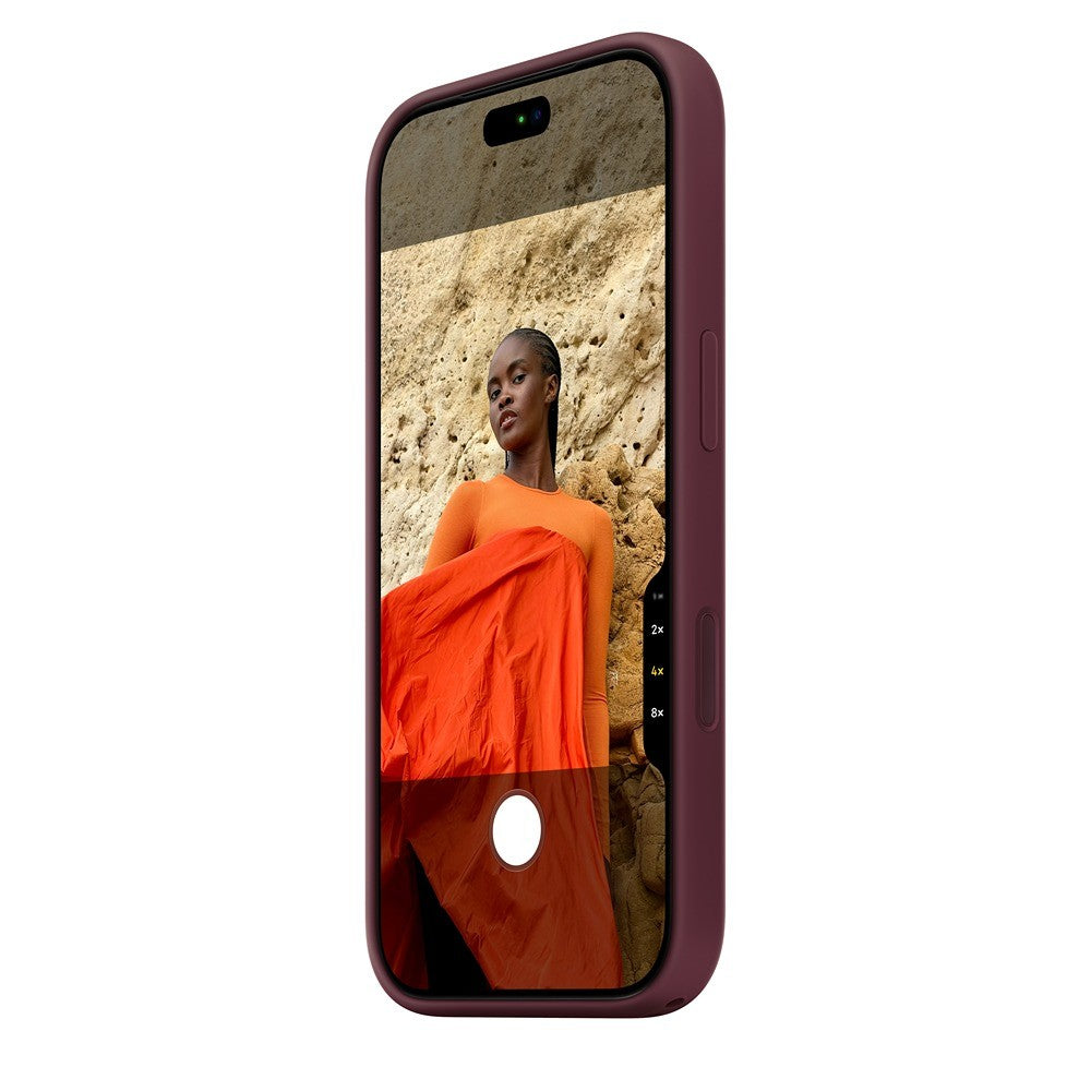 Apple Original iPhone 18 Pro Cover i silikone med MagSafe Burgundy