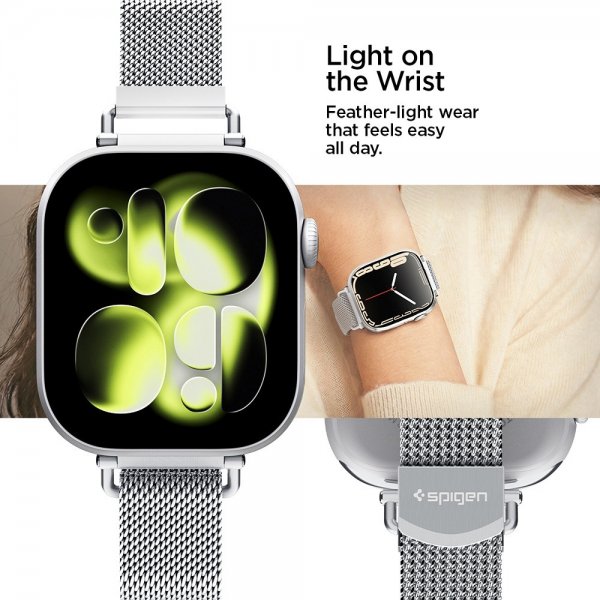 Spigen Apple Watch 38/40/41/42mm Rem WBM4 Sølv