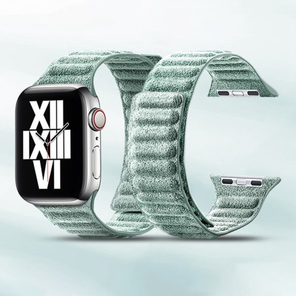 Apple Watch 38/40/41/42mm Armbånd Ruskind Grøn