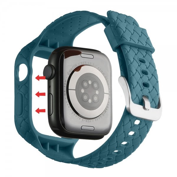 Apple Watch 41mm Armbånd Vævet tekstur Grønblå