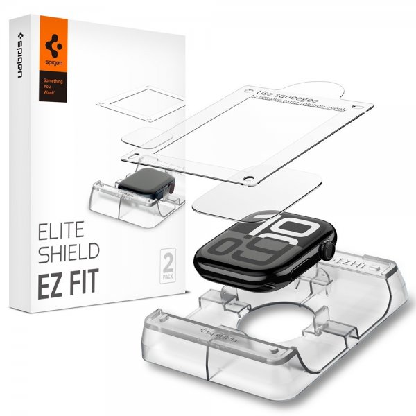 Spigen Apple Watch 42mm (Serie 10/11) Skærmbeskyttelse EliteShield EZ Fit 2-pak
