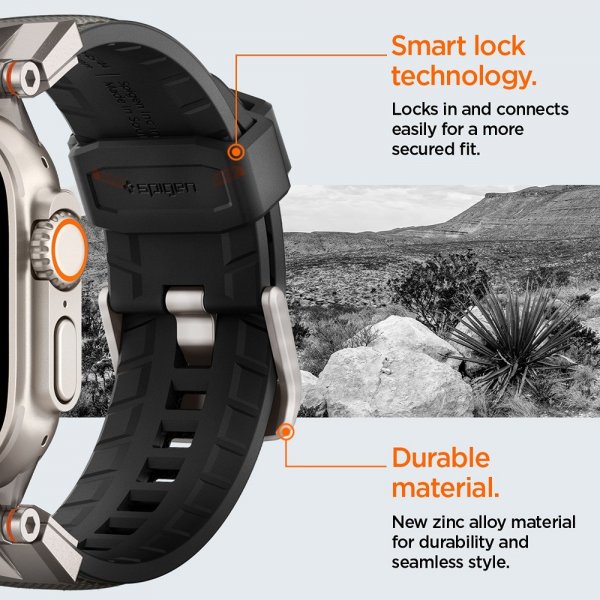Spigen Apple Watch 44/45/46mm/Ultra 49mm Armbånd DuraPro Armor Grå