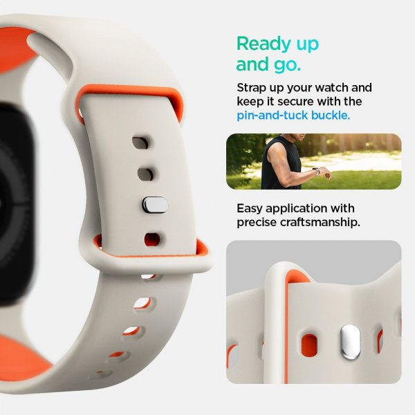 Spigen Apple Watch 44/45/46mm/Ultra 49mm Armbånd Nano Pop Orange Beige