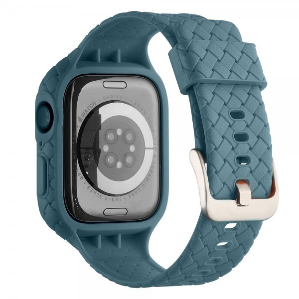 Apple Watch 45mm Armbånd Vævetekstur Grønblå