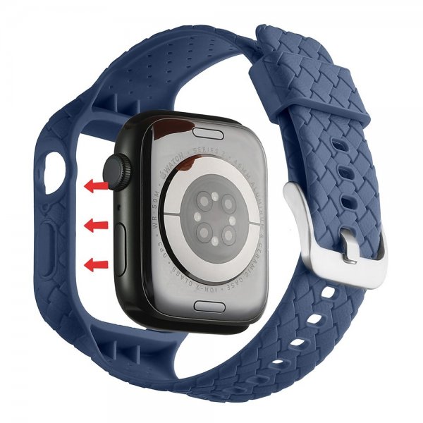 Apple Watch 45mm Armbånd Vævetekstur Mørkeblå