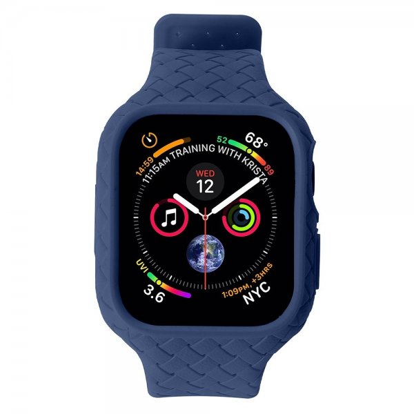 Apple Watch 45mm Armbånd Vævetekstur Mørkeblå