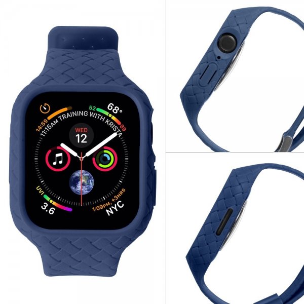 Apple Watch 45mm Armbånd Vævetekstur Mørkeblå