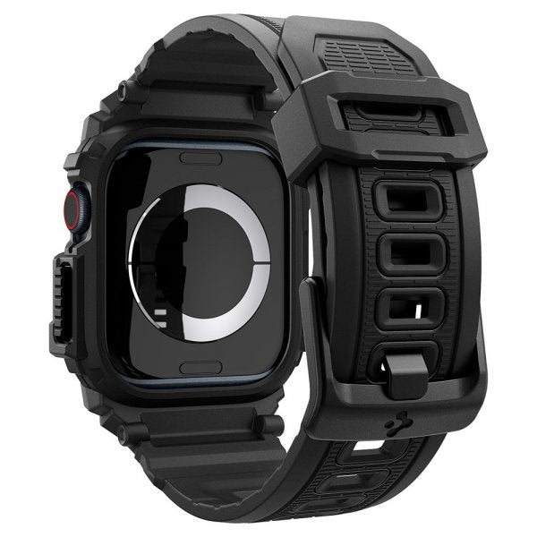 Spigen Apple Watch 46 mm (Series 10/11) Armbånd og Skal Rugged Armor Pro Matte Black