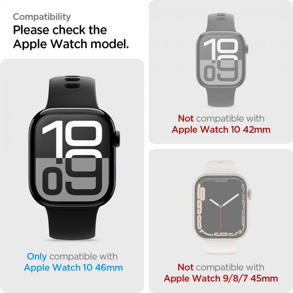 Spigen Apple Watch 46mm (Series 10/11) Skærmbeskyttelse EliteShield EZ Fit 2-pak
