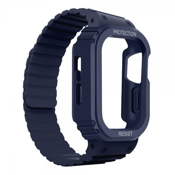 Apple Watch Ultra 49mm Rem med Cover Silikone Magnetlukning Blå