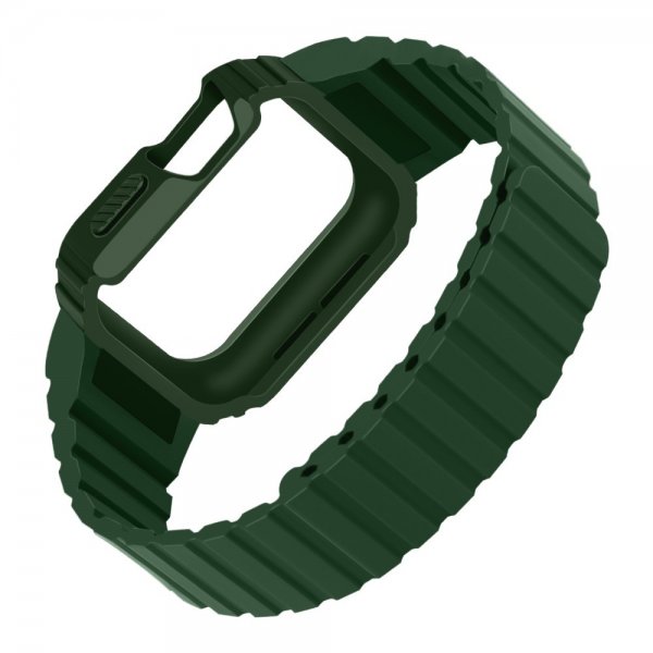 Apple Watch Ultra 49mm Rem med Cover Silikone Magnetlukning Grøn