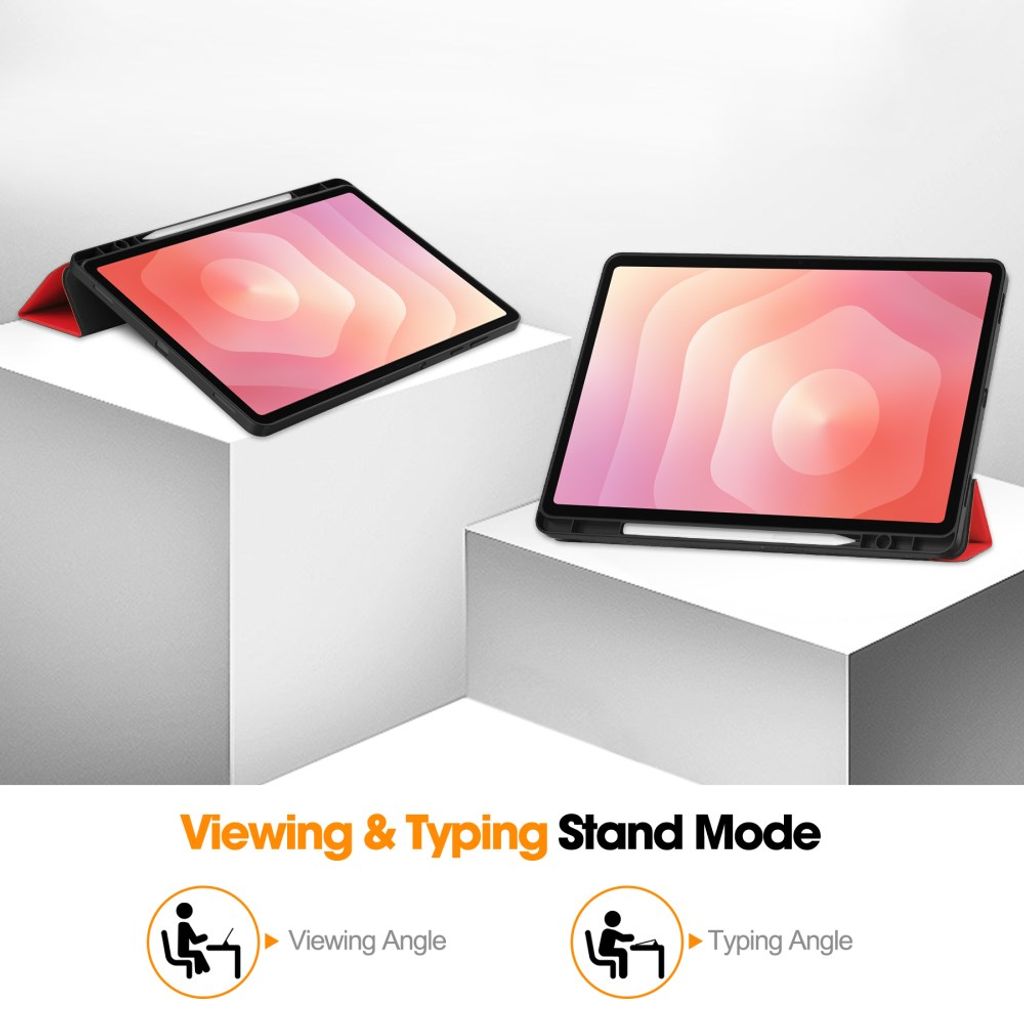 Samsung Galaxy Tab S12 Plus Etui Tri-Fold Pennfack Rød