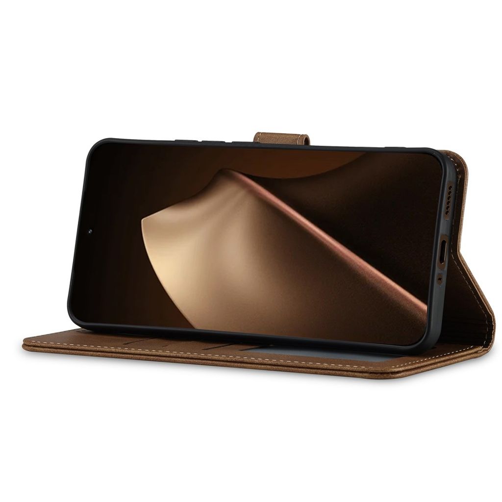Lc.Imeeke Xiaomi 17T Etui med Kortholder Stativfunktion Lysebrun