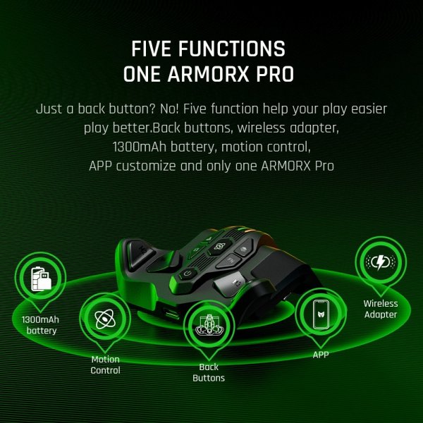 BIGBIG WON ARMOR-X Pro Bagsiderknapmodul til Game Controller Sort