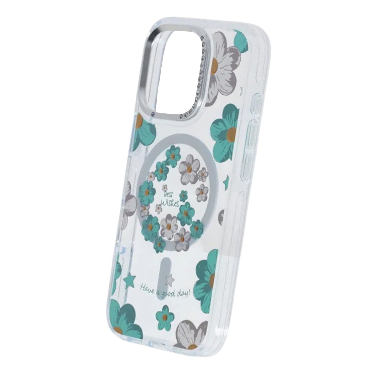 iPhone 16 Pro Max Cover med blomstermønster MagSafe Grøn