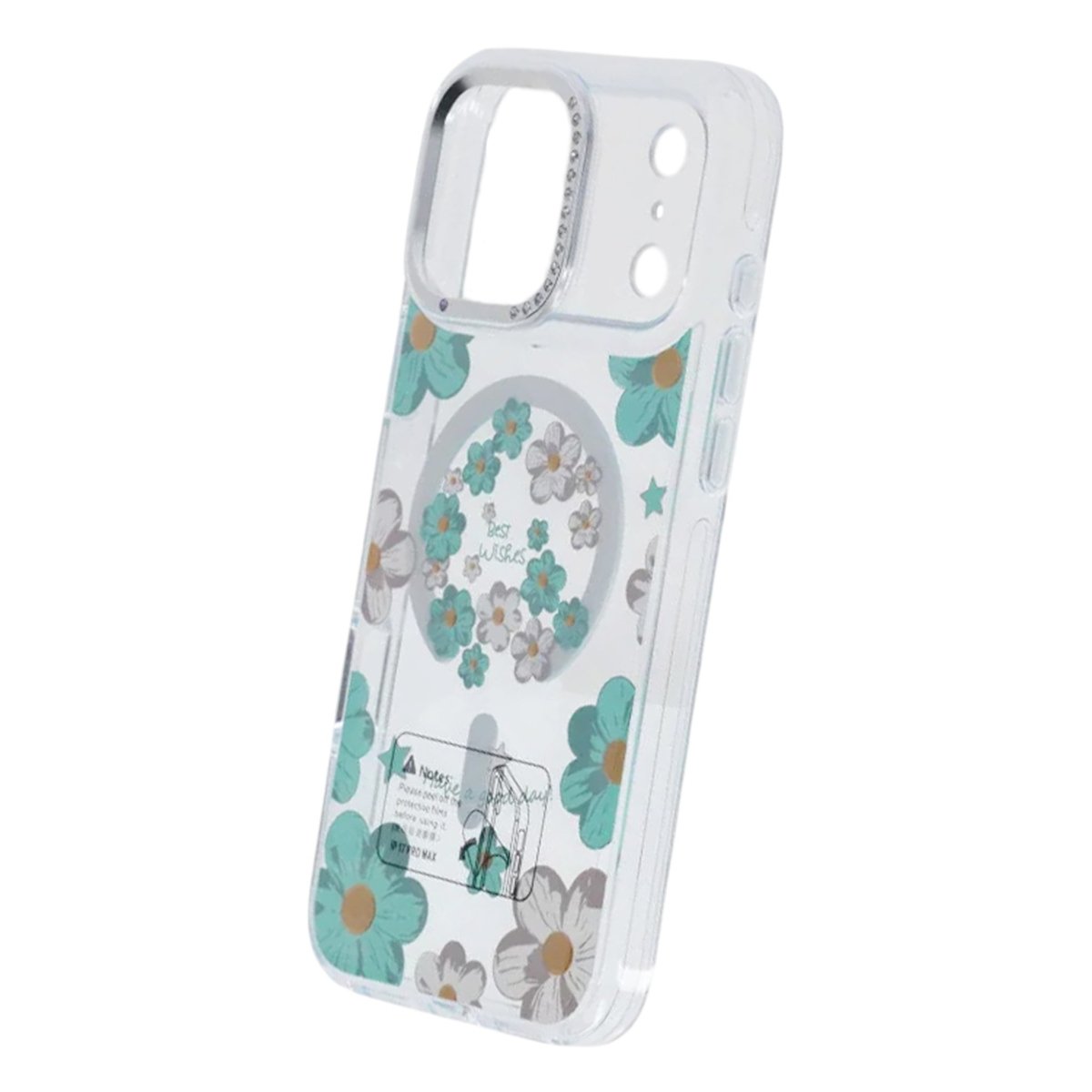 iPhone 17 Pro Cover med blomstermønster MagSafe Grøn