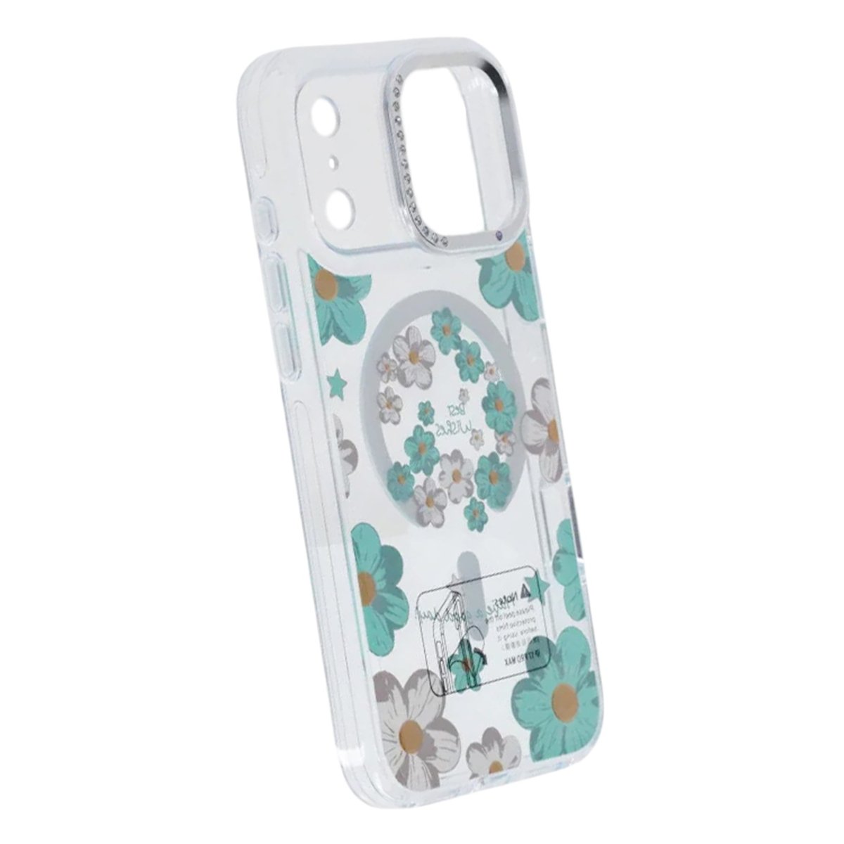 iPhone 17 Pro Max Cover med blomstermønster MagSafe Grøn