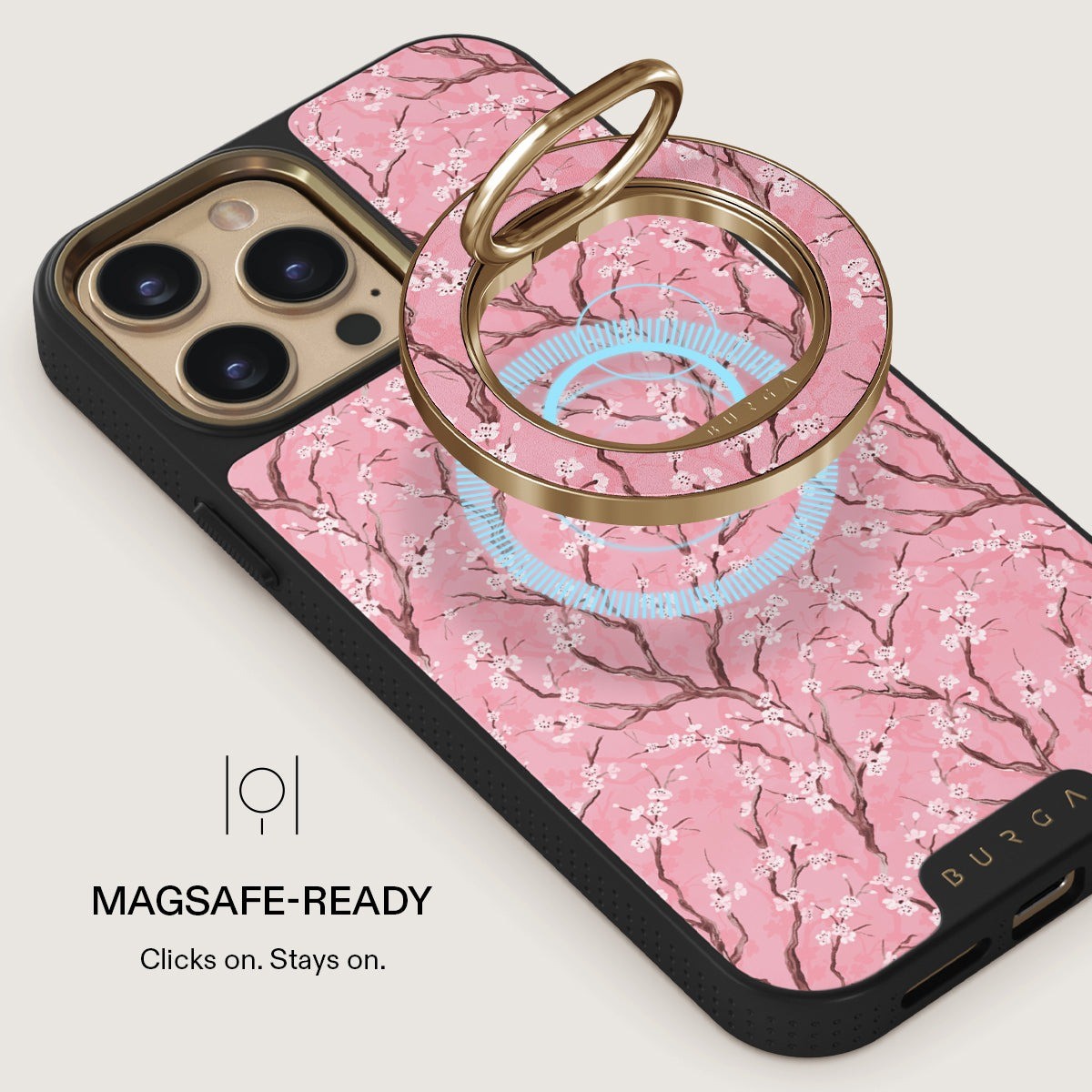 Burga Holder Mobilring MagSafe Sakura Guld