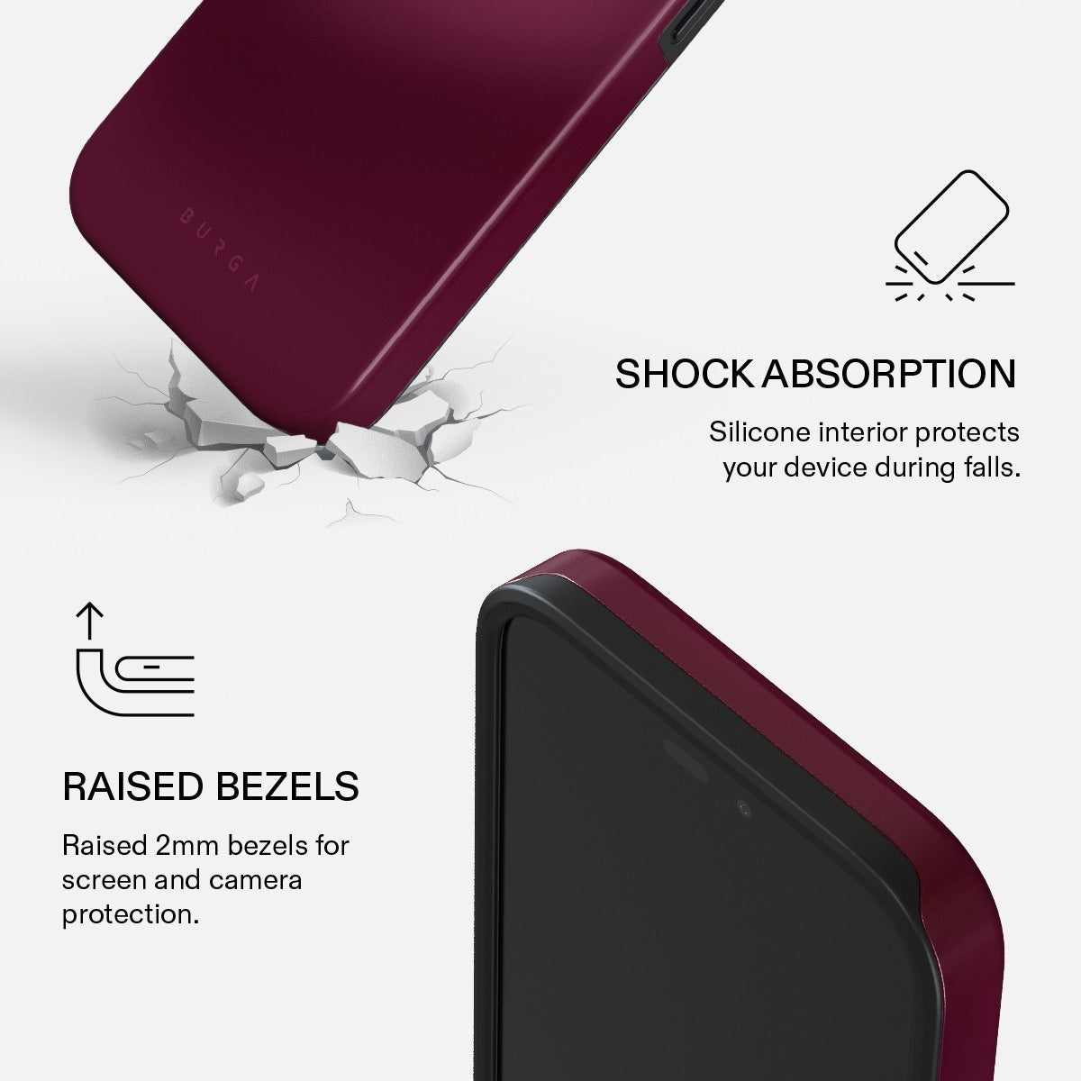 Burga iPhone 18 Pro Cover Tough MagSafe Dark Cherry