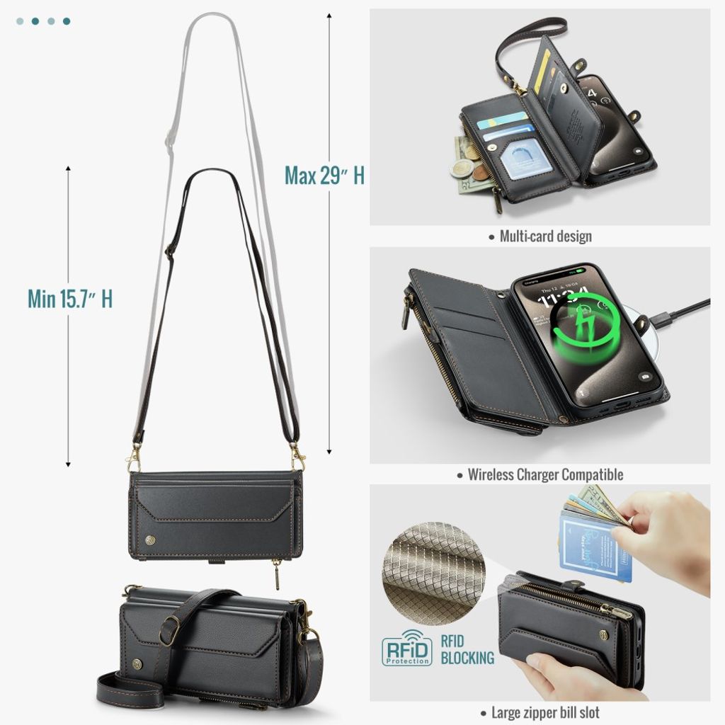 CaseMe iPhone 15 Pro Etui C36 Series Sort