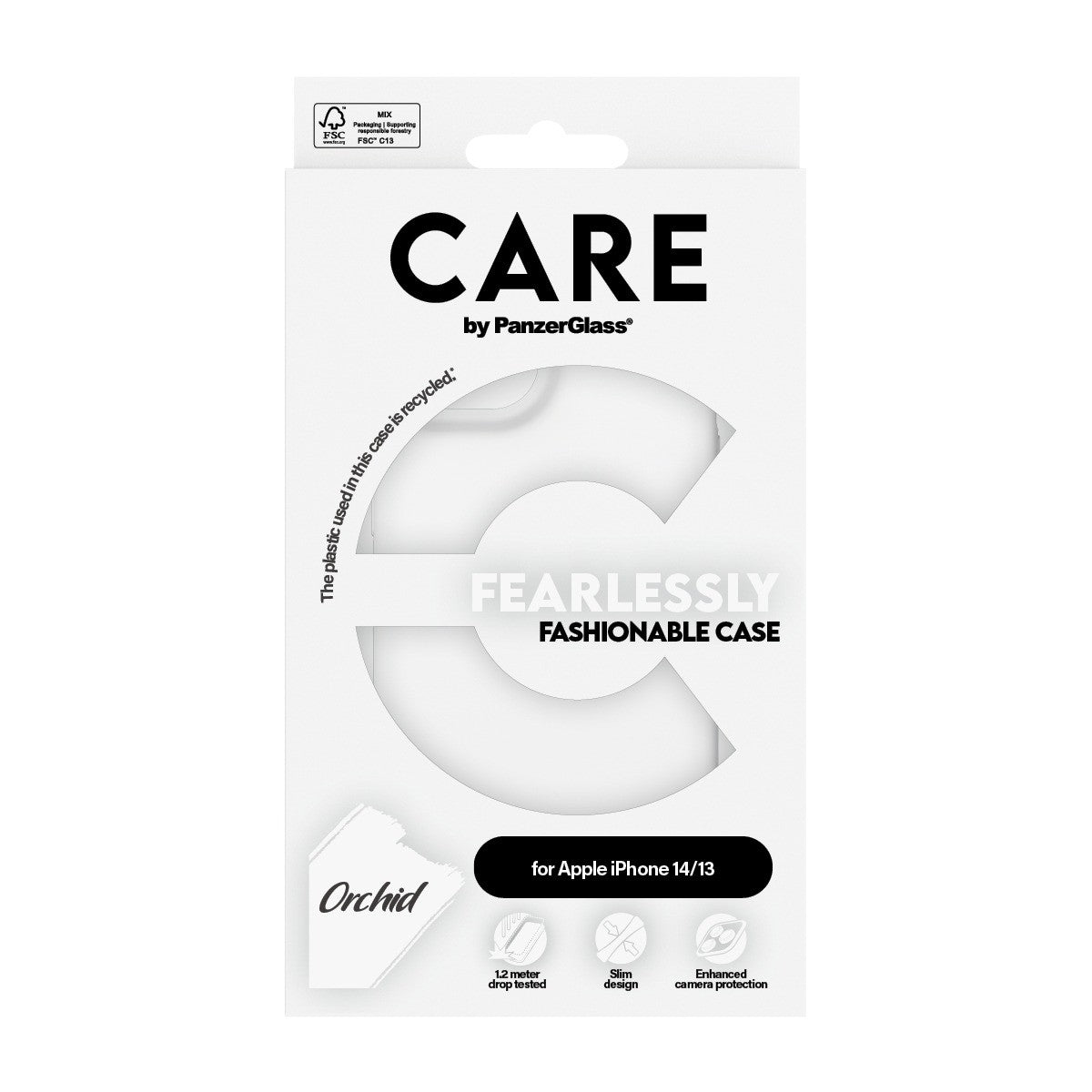 CARE by PanzerGlass iPhone 13/iPhone 14 Cover Fashionable White Orchid