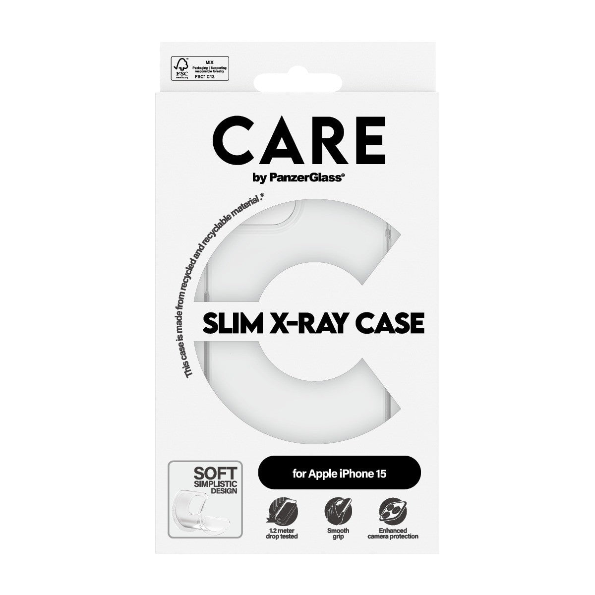 CARE by PanzerGlass iPhone 15 Cover X-Ray Klar