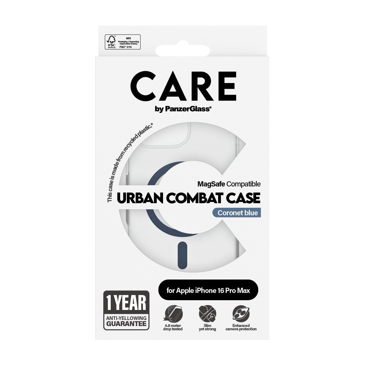 CARE by PanzerGlass iPhone 16 Pro Max Cover Urban Combat MagSafe Blå