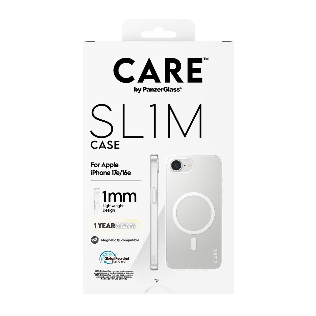 CARE by PanzerGlass iPhone 16e/iPhone 17e Cover SL1M MagSafe Klar