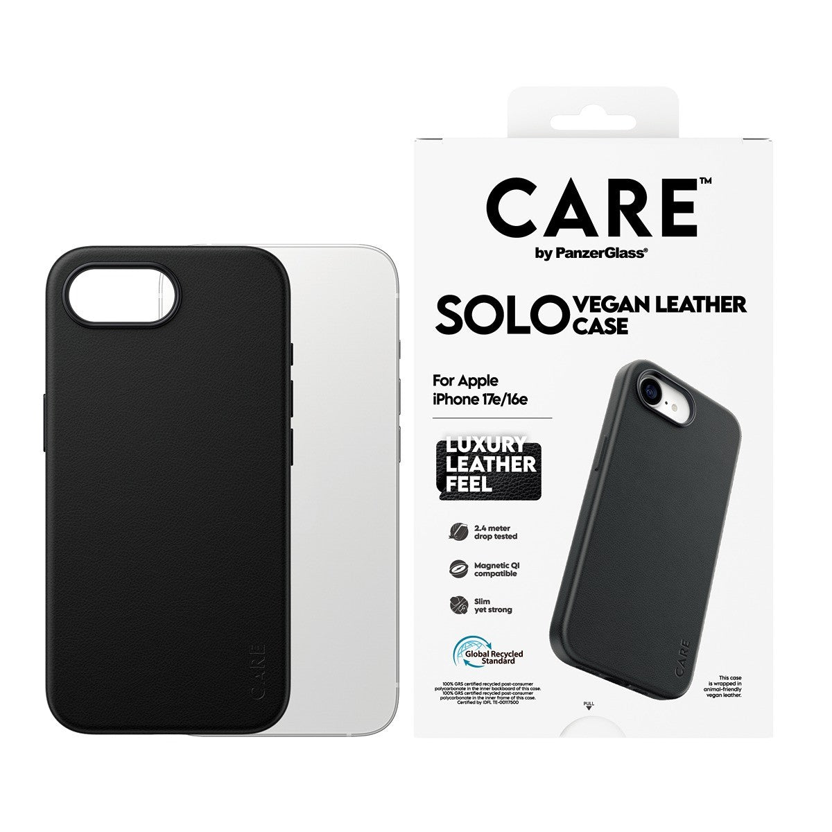 CARE by PanzerGlass iPhone 16e/iPhone 17e Cover Solo MagSafe Sort