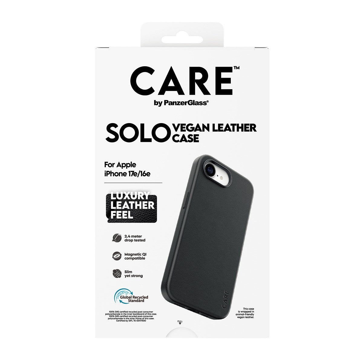 CARE by PanzerGlass iPhone 16e/iPhone 17e Cover Solo MagSafe Sort