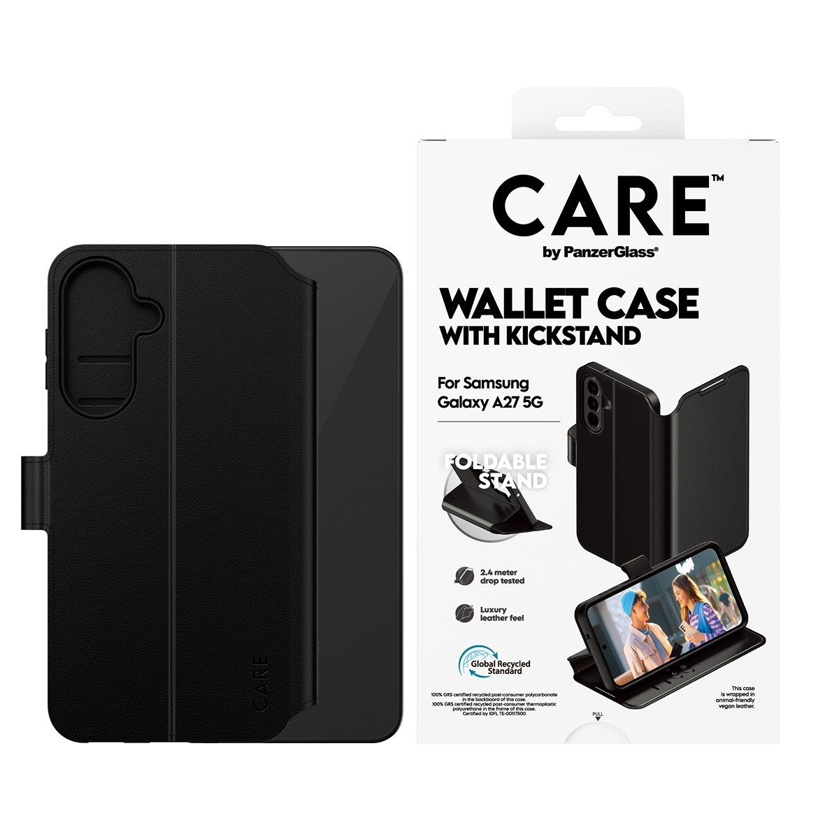 CARE by PanzerGlass Samsung Galaxy A27 Etui Wallet Kickstand Sort