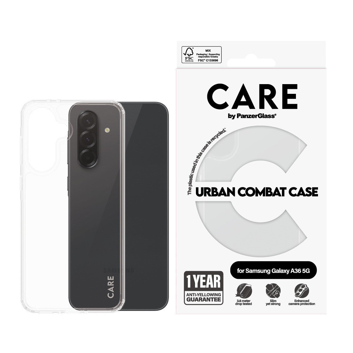 CARE by PanzerGlass Samsung Galaxy A36 Cover Urban Combat Klar
