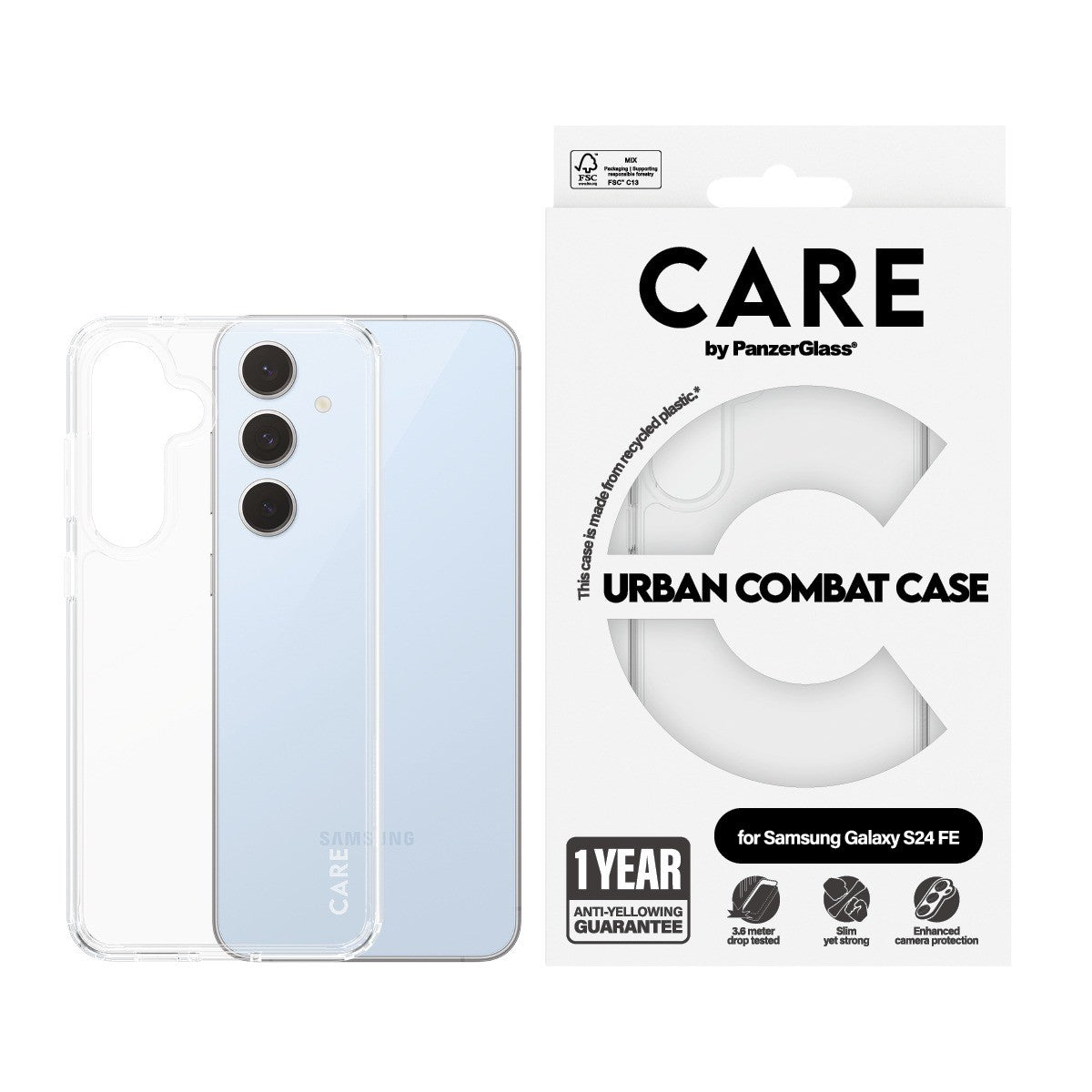 CARE by PanzerGlass Samsung Galaxy S24 FE Cover Urban Combat Klar