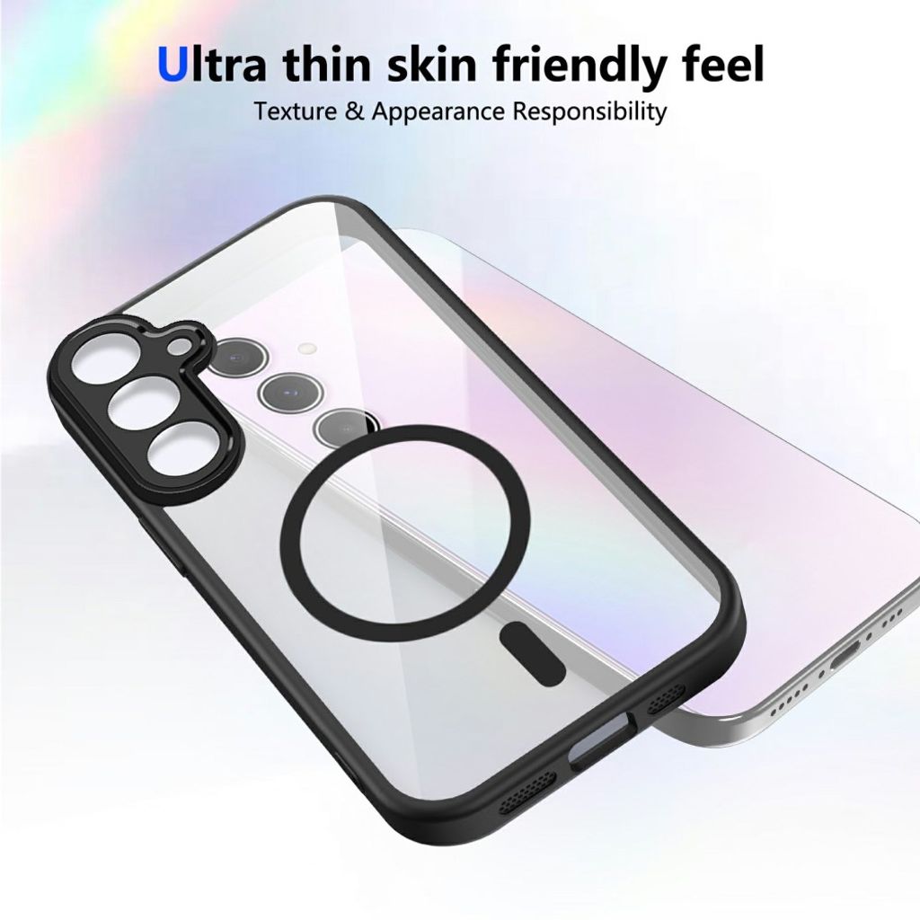 Samsung Galaxy S25 FE/S26 FE Cover Klar Baksida MagSafe Sort