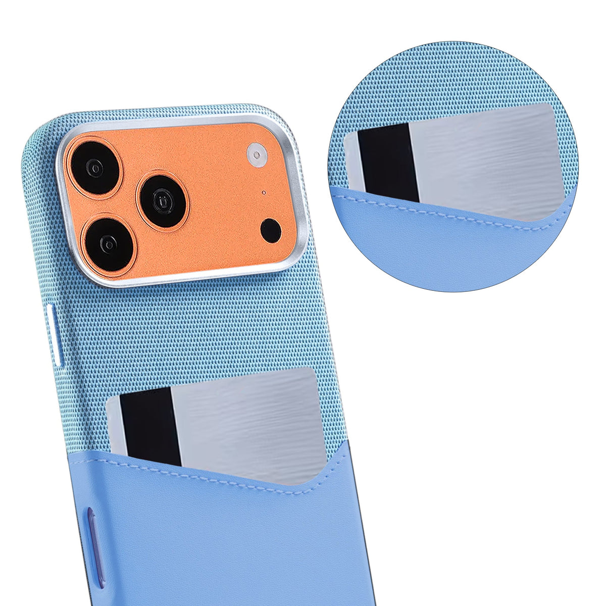 iPhone 17 Pro/iPhone 18 Pro Cover i læder med kortholder og MagSafe Blå