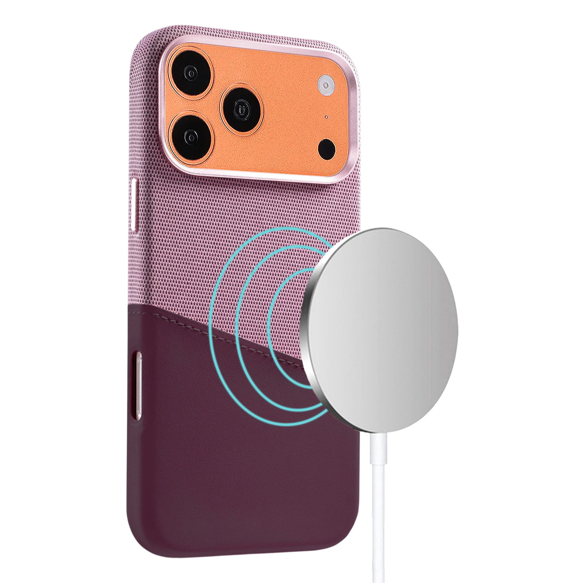 iPhone 17 Pro/iPhone 18 Pro Cover i læder med kortholder og MagSafe Lilla