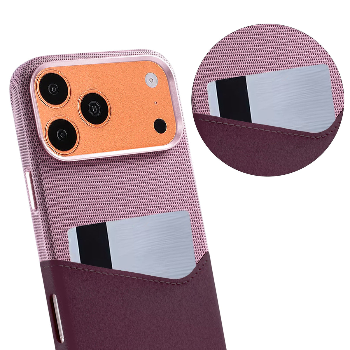 iPhone 17 Pro/iPhone 18 Pro Cover i læder med kortholder og MagSafe Lilla