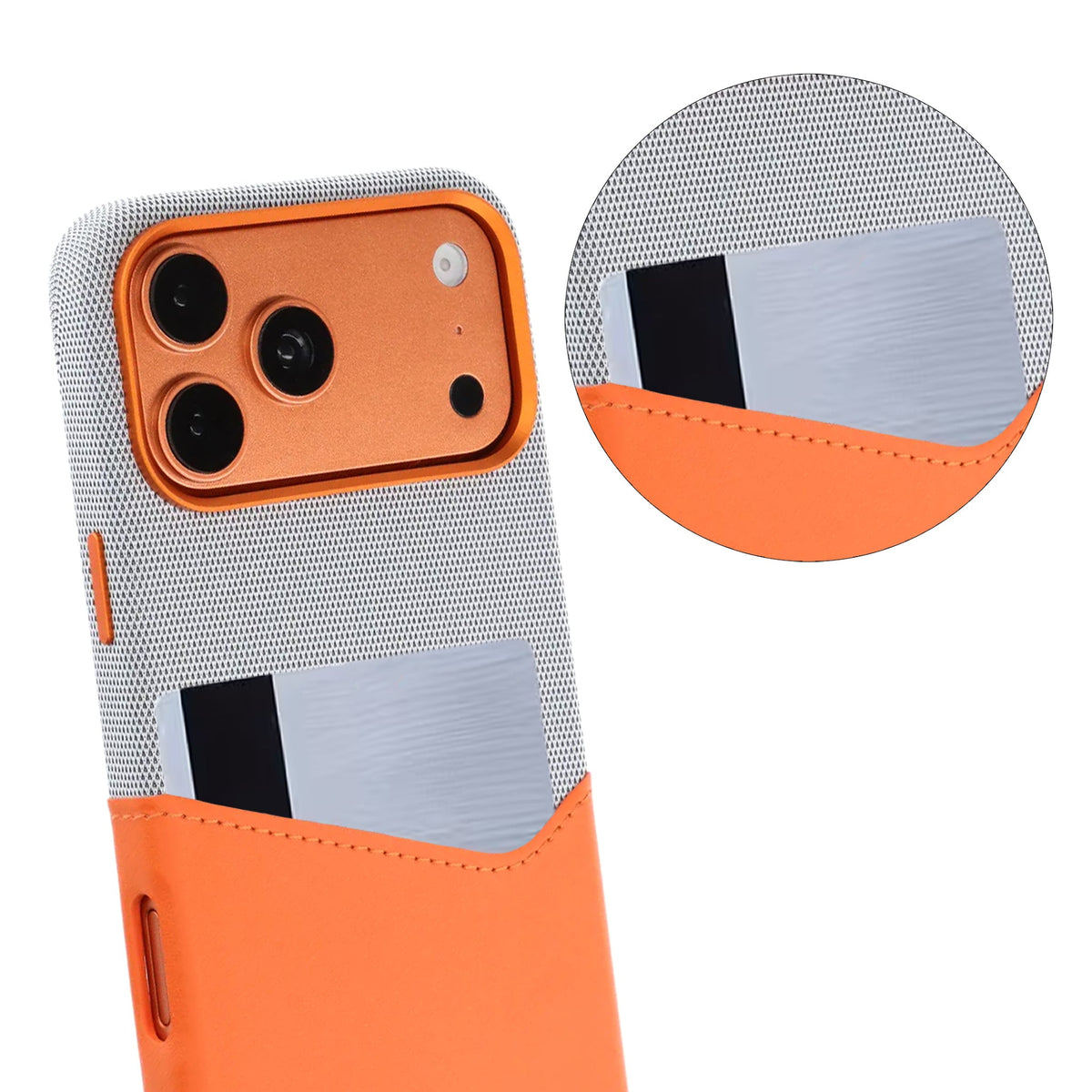 iPhone 17 Pro Max/iPhone 18 Pro Max Cover i læder med Kortholder og MagSafe Orange
