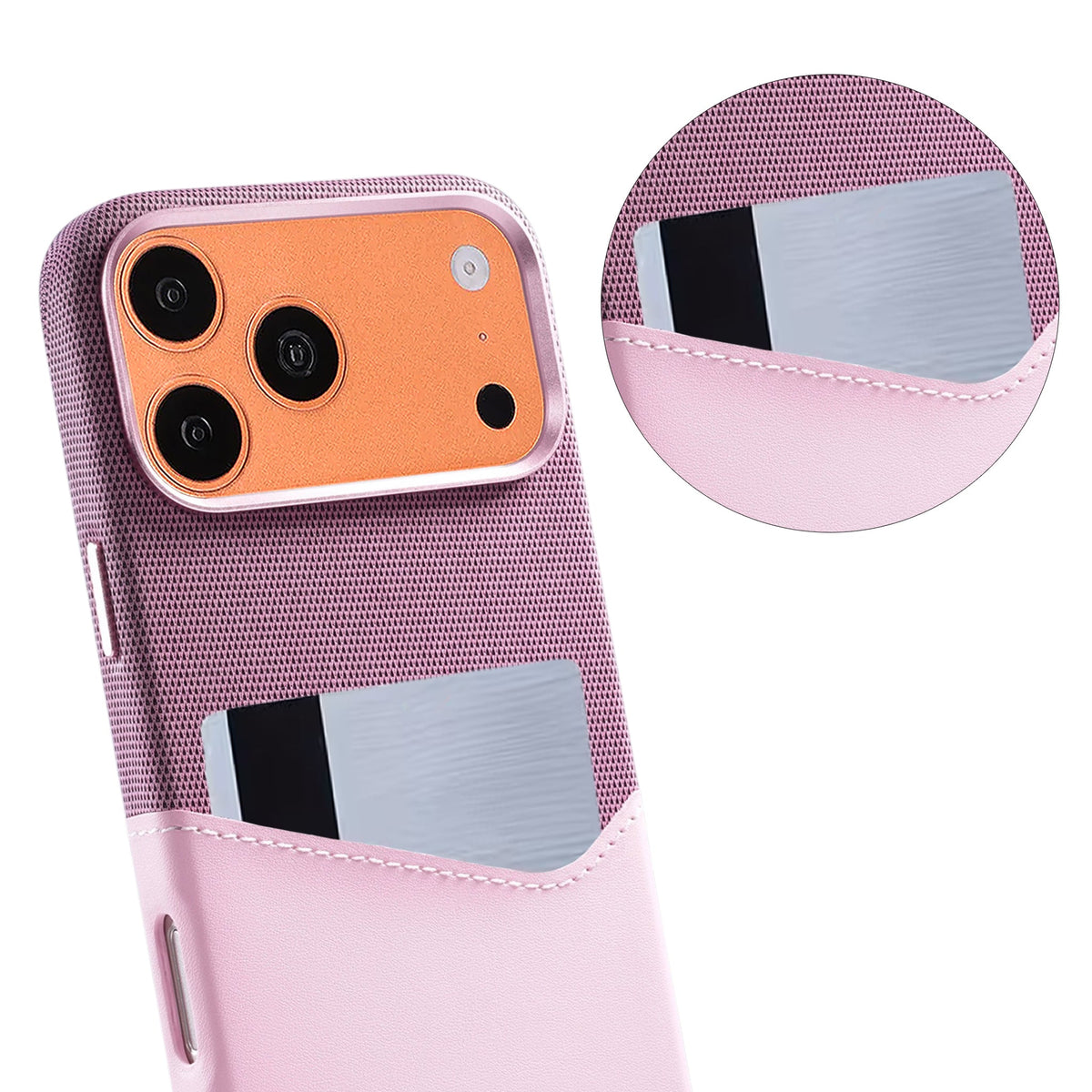 iPhone 17 Pro Max/iPhone 18 Pro Max Cover i læder med Kortholder og MagSafe Lyserød