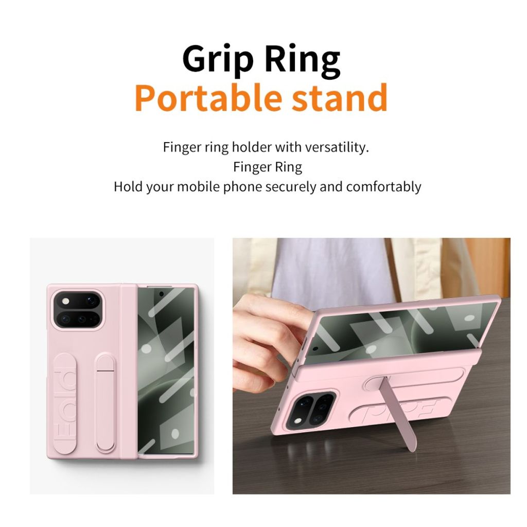 Google Pixel 11 Pro Fold Cover med Stativ & Håndgreb Lyserød