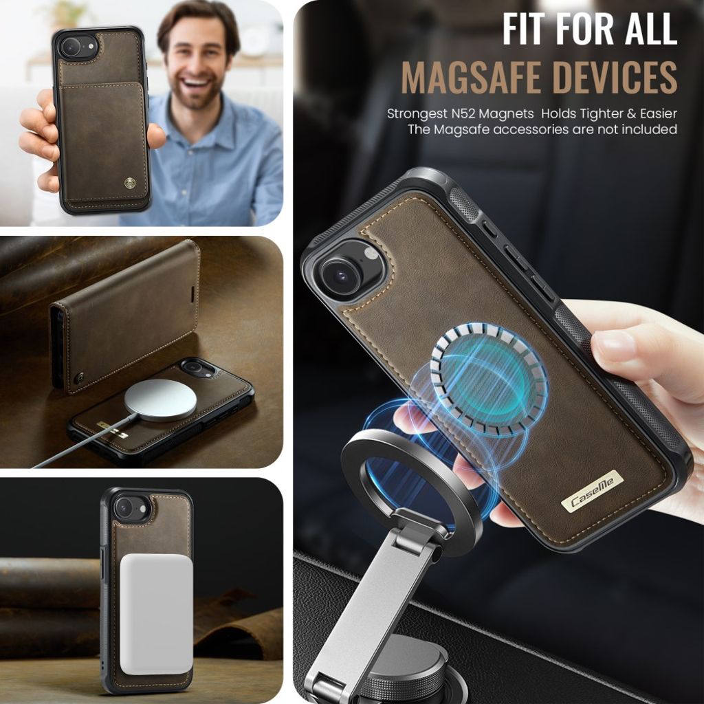CaseMe iPhone 16e/iPhone 17e Etui C49 Series Brun