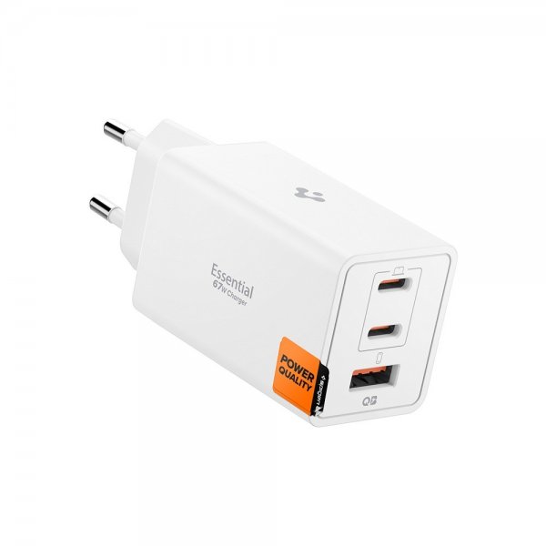 Spigen Essential Oplader 67W 2xUSB-C 1xUSB-A Hvid
