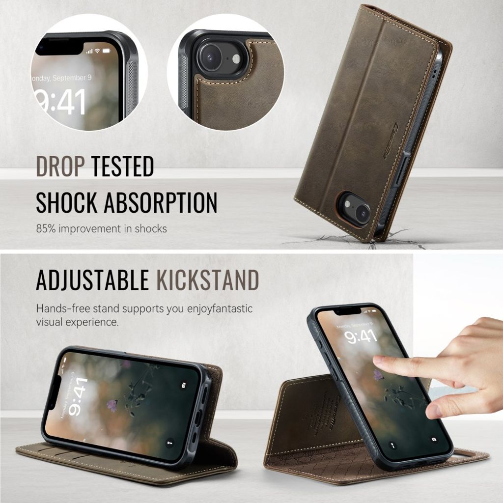 CaseMe iPhone 16e/iPhone 17e Etui C49 Series Brun