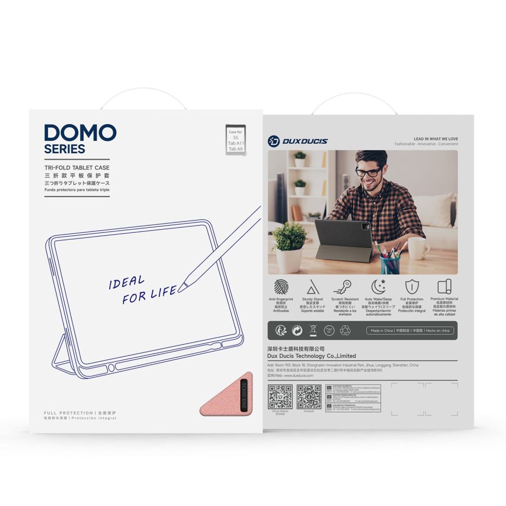 Dux Ducis Samsung Galaxy Tab A9/Galaxy Tab A11 Etui DOMO Series Lyserød