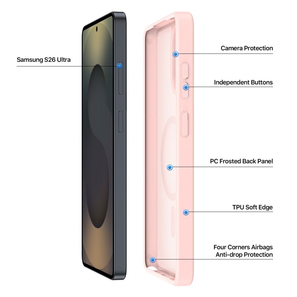 Dux Ducis Samsung Galaxy S26 Ultra Cover Yind Series MagSafe Lyserød