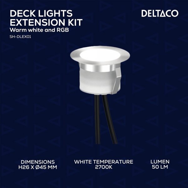 Deltaco Smart Home forlængersæt til SH-DLK01 altanbelysning 5-pak