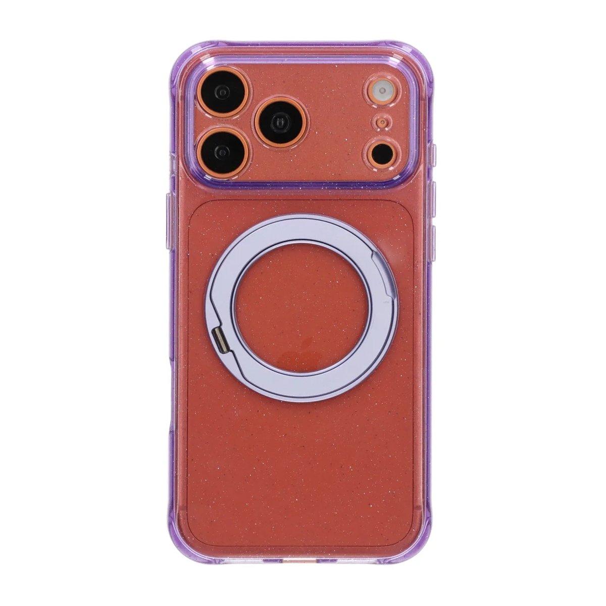 iPhone 17 Pro Max/iPhone 18 Pro Max Cover med glitter, stativ og MagSafe Lilla