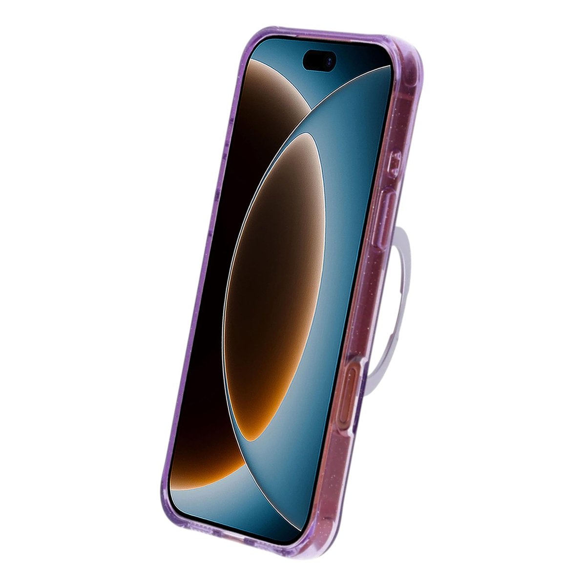 iPhone 17 Pro Max/iPhone 18 Pro Max Cover med glitter, stativ og MagSafe Lilla
