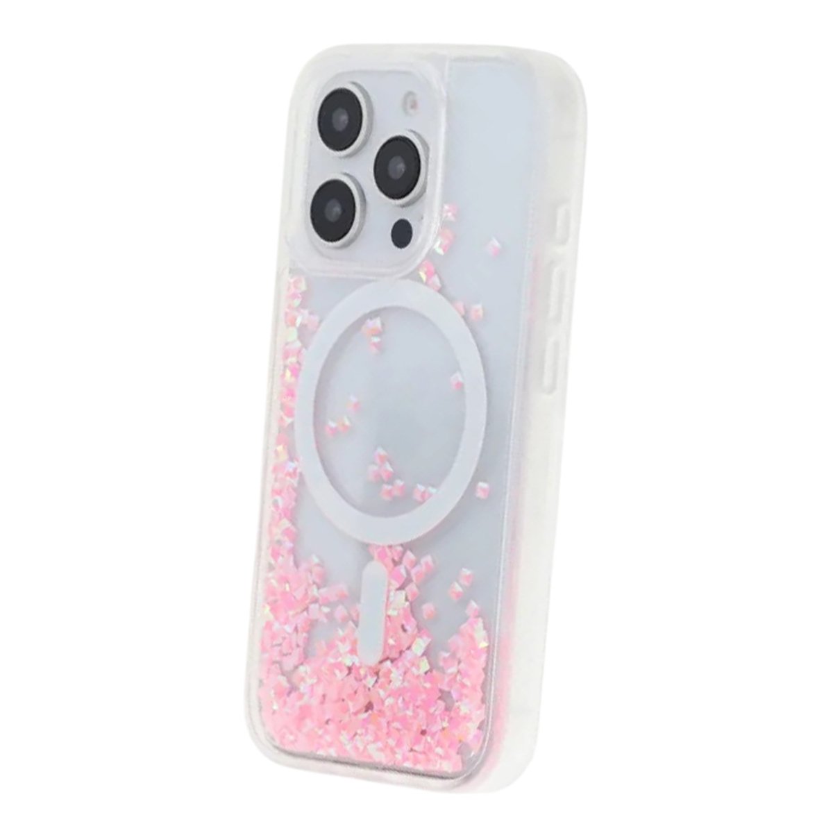 iPhone 16 Pro Cover Diamond Quicksand MagSafe Lyserød